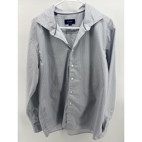 Eton Dress Shirt Mens Sz XXL Contemporary Brighton Button Up Blue - Picture 8 of 8